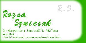rozsa szmicsak business card
